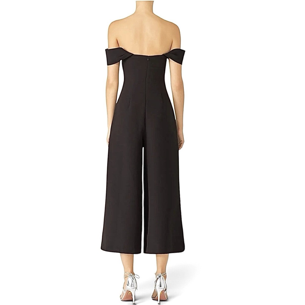 Keepsake Shooting Star Jumpsuit Off Shoulder Wide Leg Crop Black Size Small NWT - Picture 4 of 14